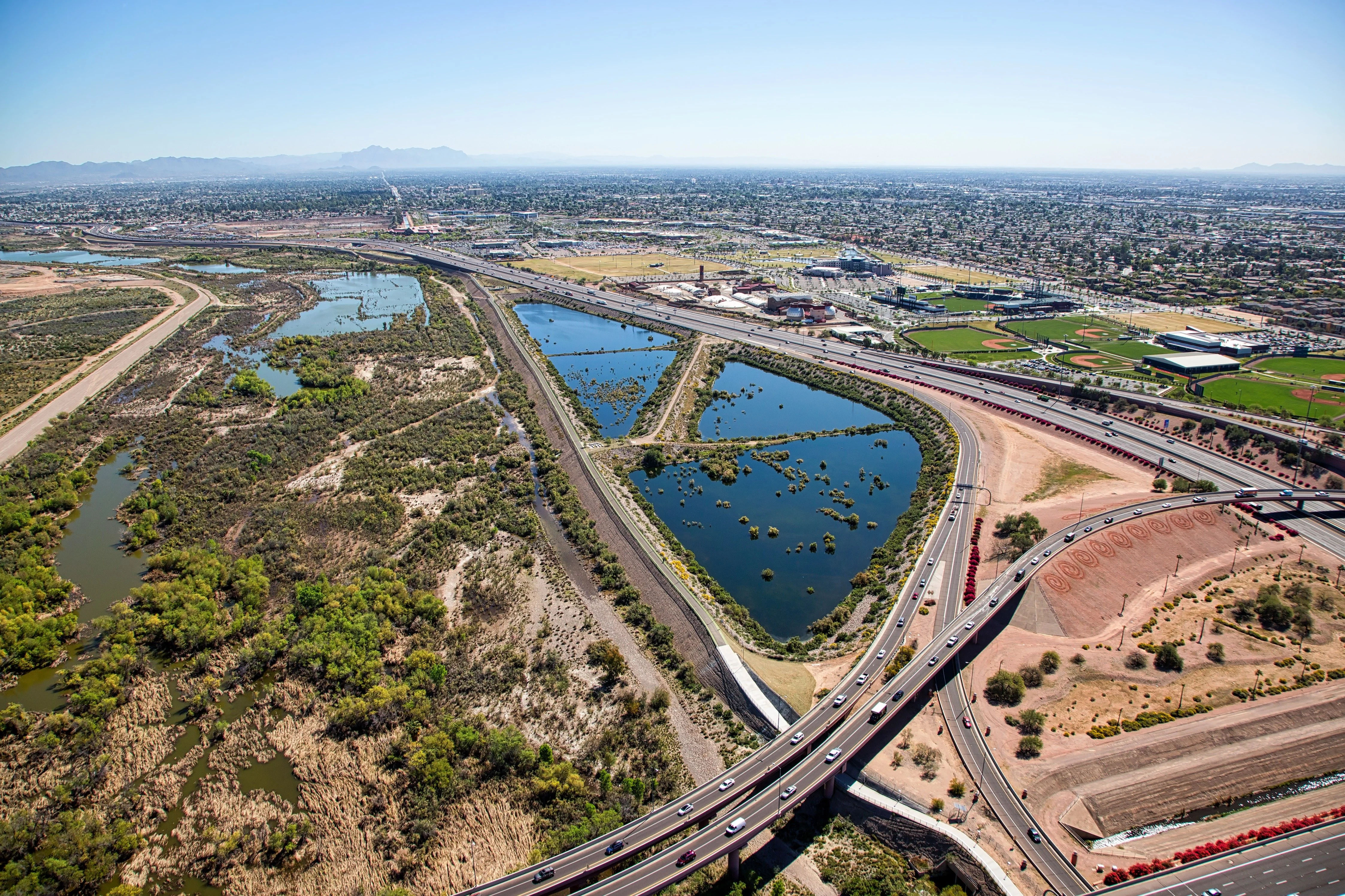 Flood Control, Freeways and Bike Path