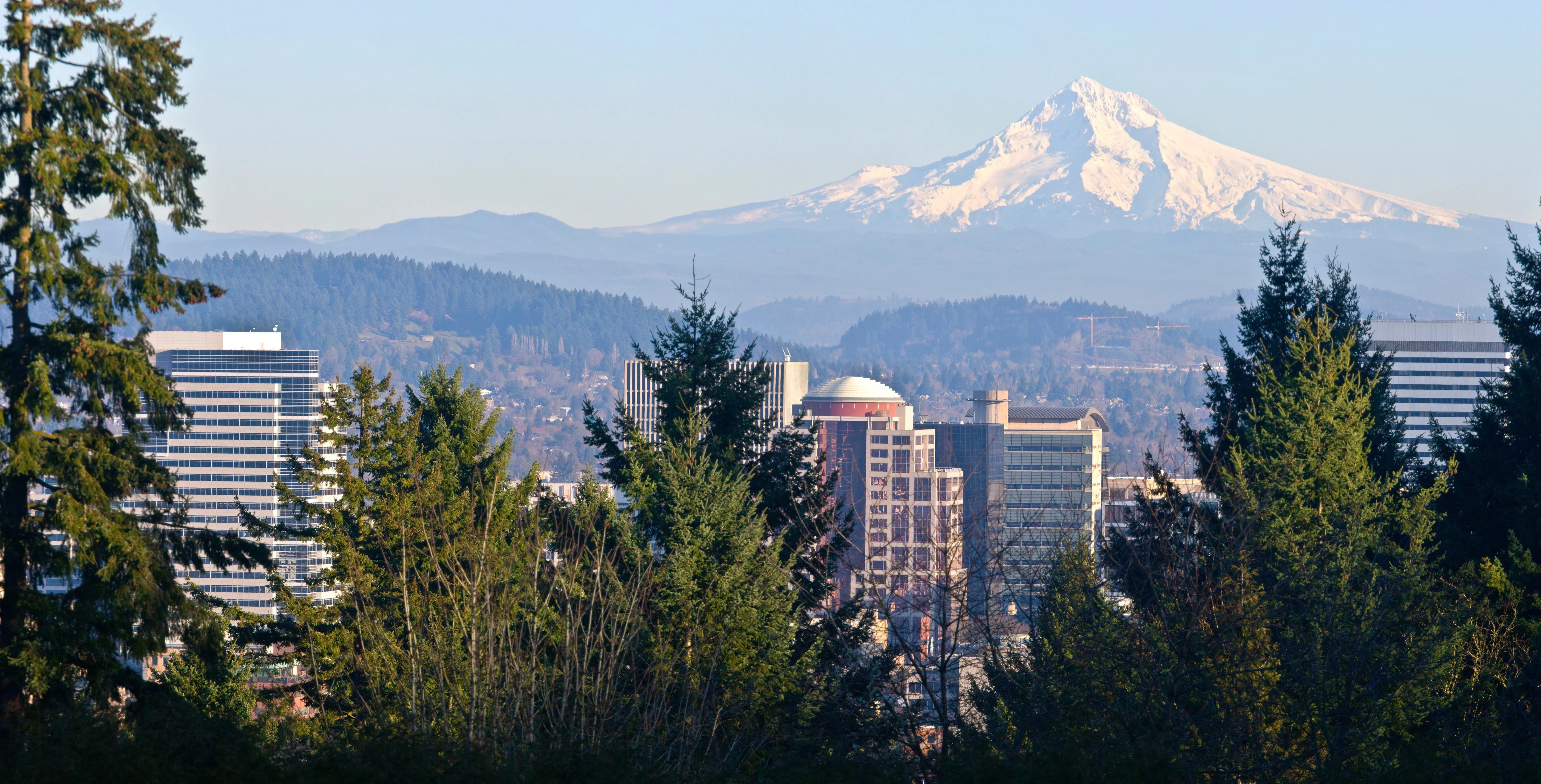 Mt. Hood Panorama and Downtown Portland Oregon